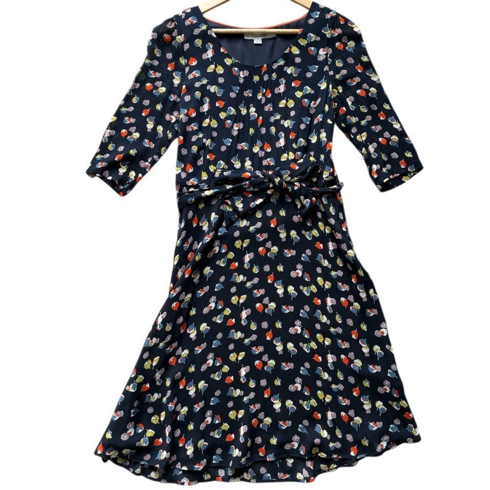 Boden Dress Quarter Sleeve Modest Special Occasion Career-wear Feminine Navy 6